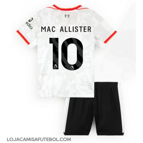 Camisa de Futebol Liverpool Alexis Mac Allister #10 Equipamento Alternativo Infantil 2024-25 Manga Curta (+ Calças curtas)